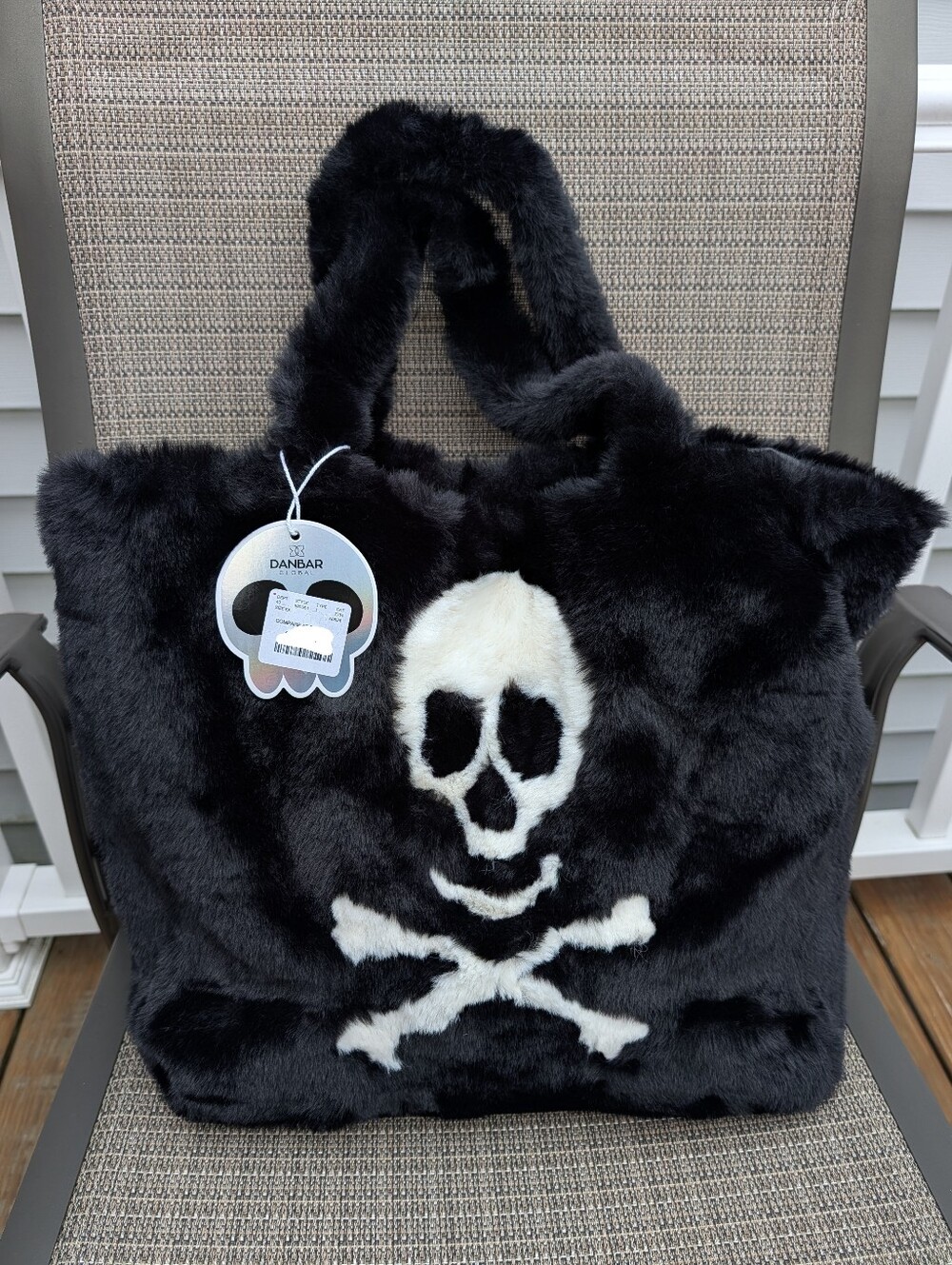 Danbar Faux Fur Skull Bag NWT